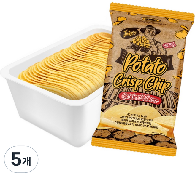 키즈웰 제이크 크리스피 포테이토칩, 5개, 40g