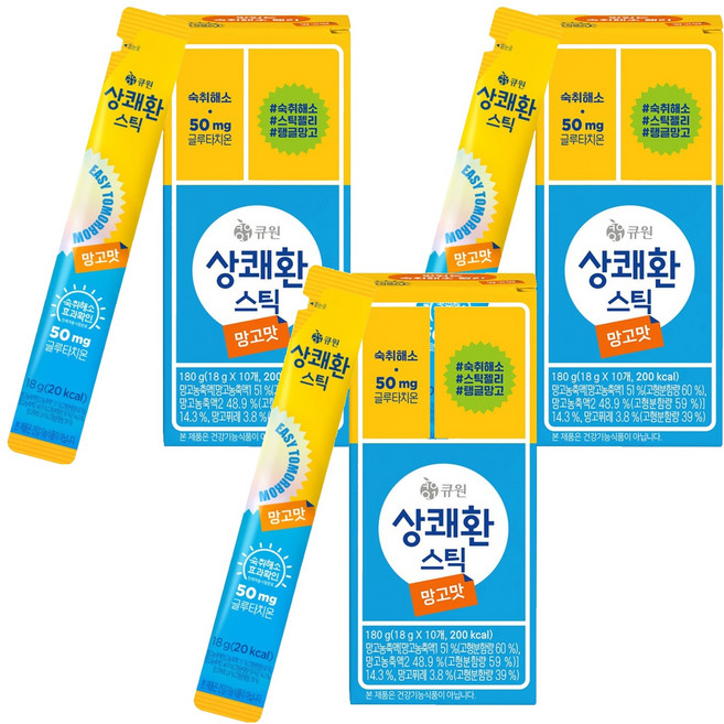 큐원 상쾌환 스틱 망고맛, 180g, 3개