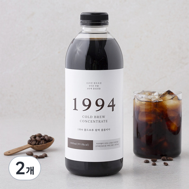 1994 콜드브루 원액 콜롬비아 액상커피, 1L, 2개