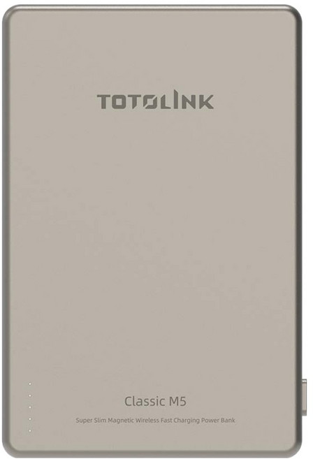 TOTOLINK M5 5000mAh 超薄磁吸無線快充行動電源, Classic M5, 香檳金