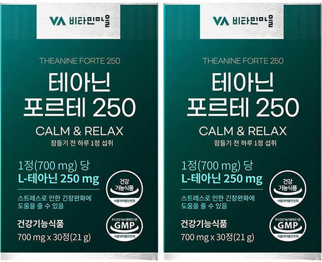 비타민마을 테아닌 포르테 250 21g, 2개, 30정