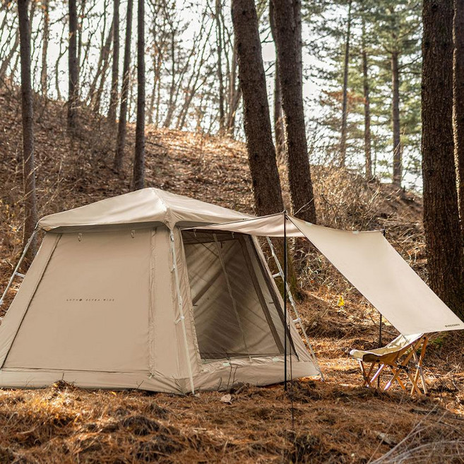 패스트캠프 오토4 울트라 와이드 원터치 자동 오토 캠핑 텐트, 탄, 3-4인용