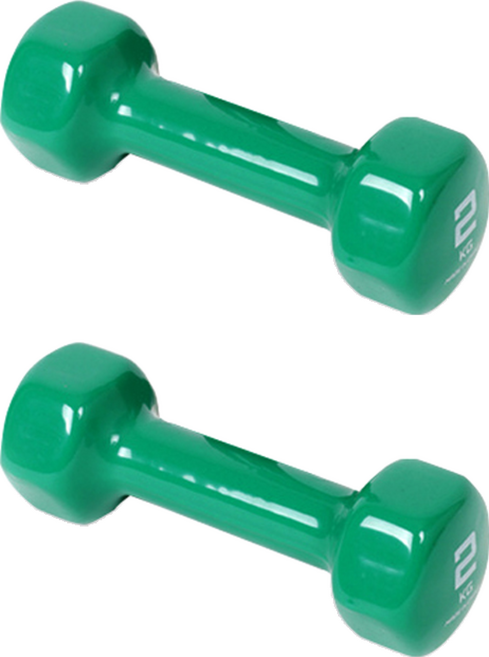 아이워너 PVC 컬러 아령 그린, 2kg, 2개