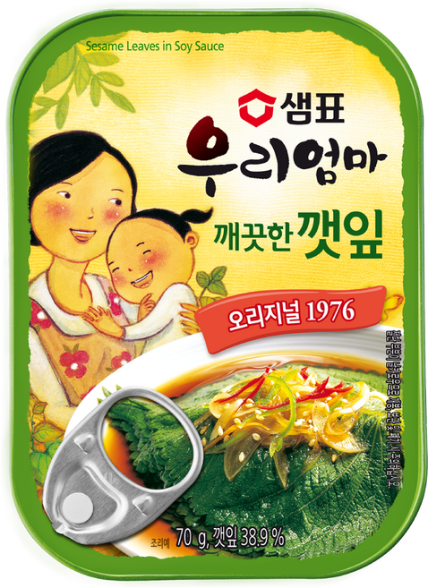 샘표우리엄마 깨끗한깻잎 기타반찬통조림, 70g, 1개