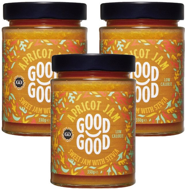 굿굿 저칼로리 스테비아 살구잼, 330g, 3개