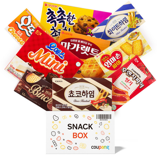 스낵박스 사무실 과자 9종 세트, 1세트, 오예스미니 + 쵸코하임 + 화이트하임 + 촉촉한초코칩 + 빈츠 + 엄마손파이 + 마가렛트 + 오뜨치즈 + 후렌치파이