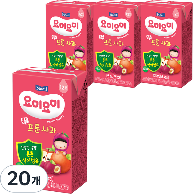 Maeil 孩童蘋果李子汁, 125ml, 20入