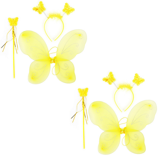 파티쇼 천사 요정 날개 세트, 옐로우, 2세트