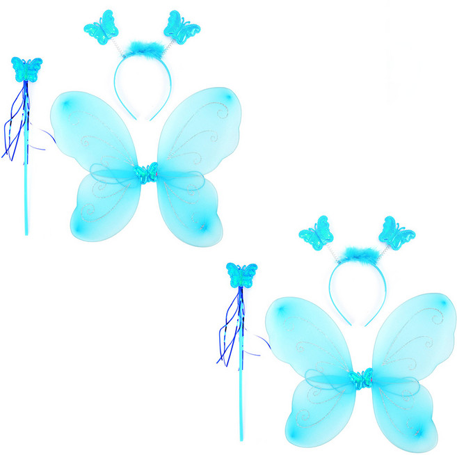 파티쇼 천사 요정 날개 세트, 블루, 2세트