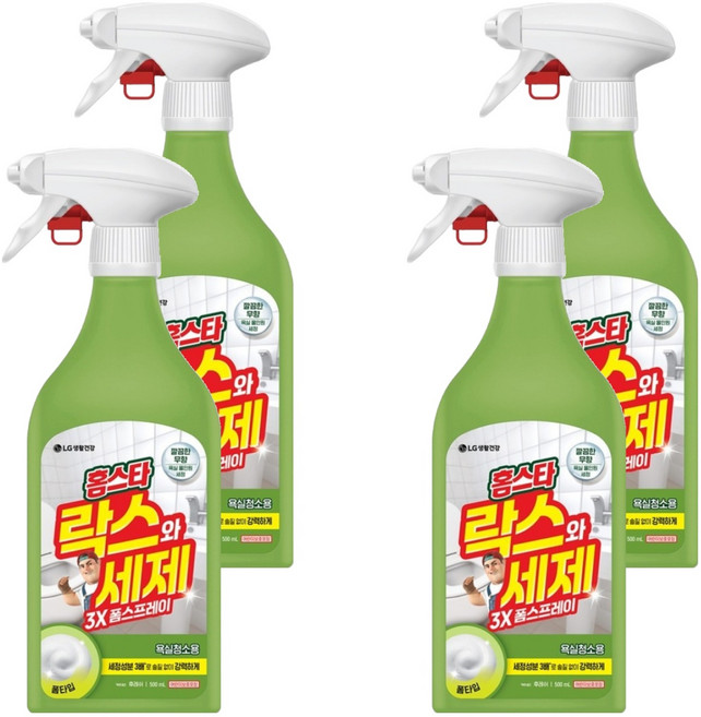 홈스타 락스와 세제 폼 스프레이 후레쉬, 500ml, 4개