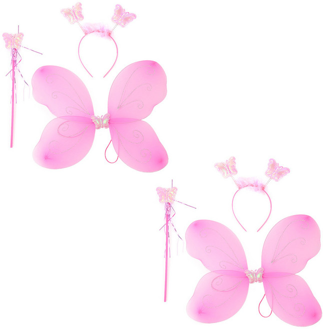 파티쇼 천사 요정 날개 세트, 핑크, 2세트