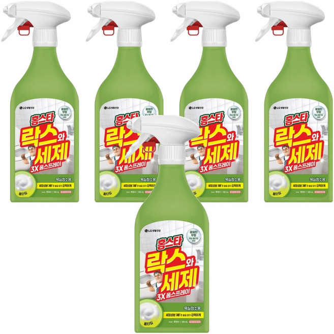 홈스타 락스와세제 3X 폼 스프레이 후레쉬향, 500ml, 5개