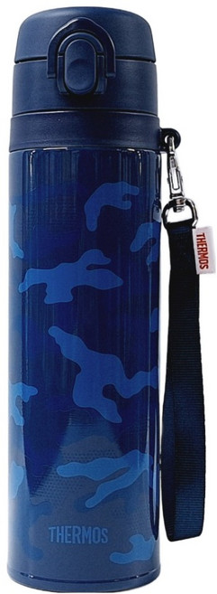 THERMOS 膳魔師 不鏽鋼真空彈蓋式保溫杯 JNT-552, 迷彩藍, 550ml, 1個