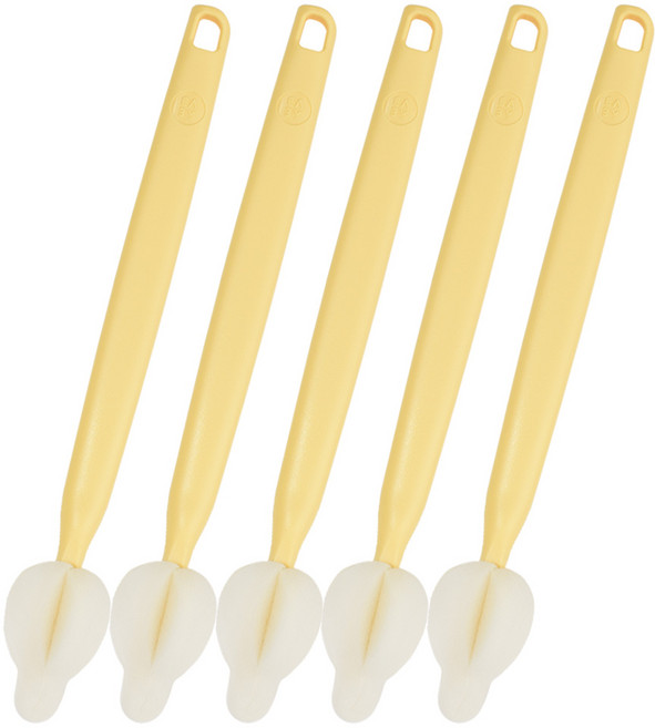 베이비앤아이 크림 롱 젖꼭지솔 5종 세트, 1세트, 머스타드