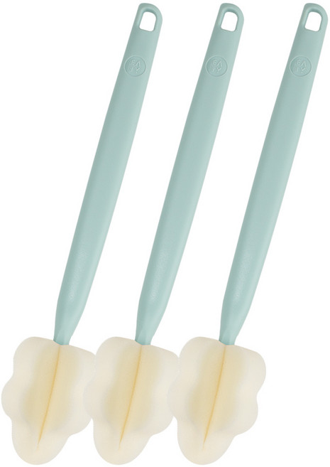 베이비앤아이 크림 롱 젖병솔 3종 세트, 민트블루, 1세트