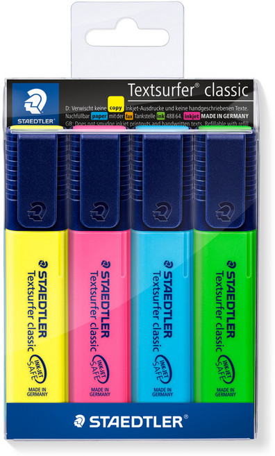 스테들러 텍스트 서퍼 클래식 형광펜 4색 세트 364, WP4, 1개
