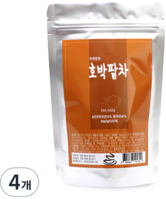 아이앤티 호박팥차 사각티백, 4g, 20개입, 4개