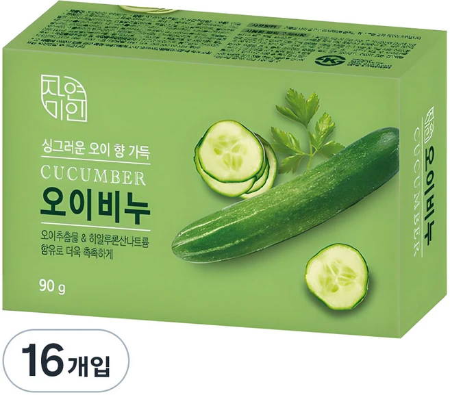 자연미인 비누 오이향, 90g, 16개입 - 쿠팡