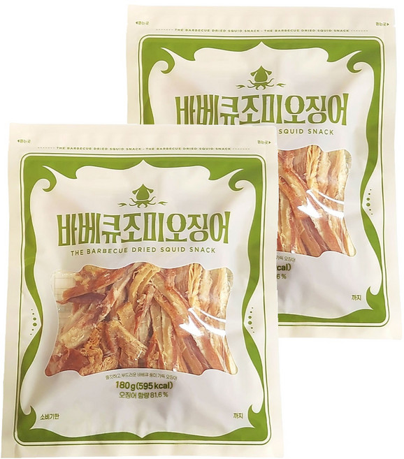 더먹다 바베큐 조미 오징어, 2개, 180g