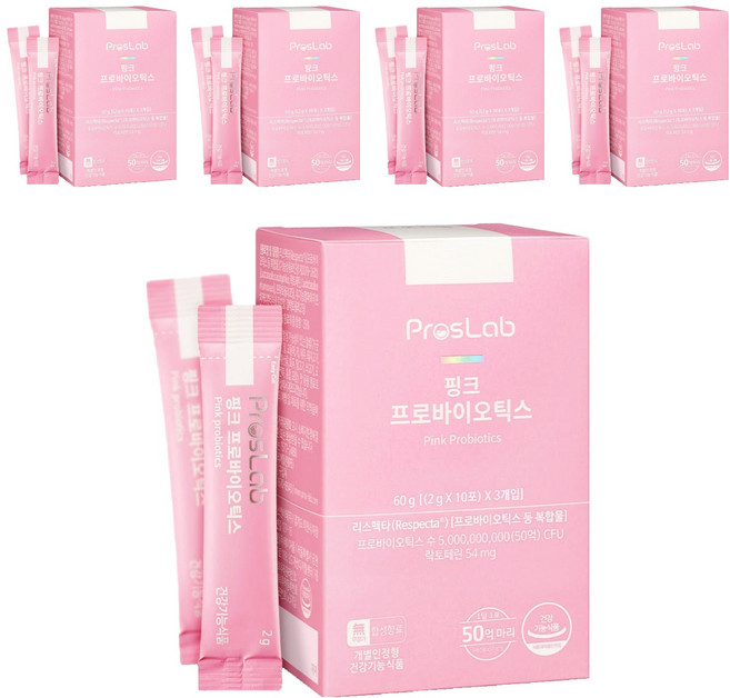 프로스랩 핑크 프로바이오틱스 여성 유산균, 60g, 5개