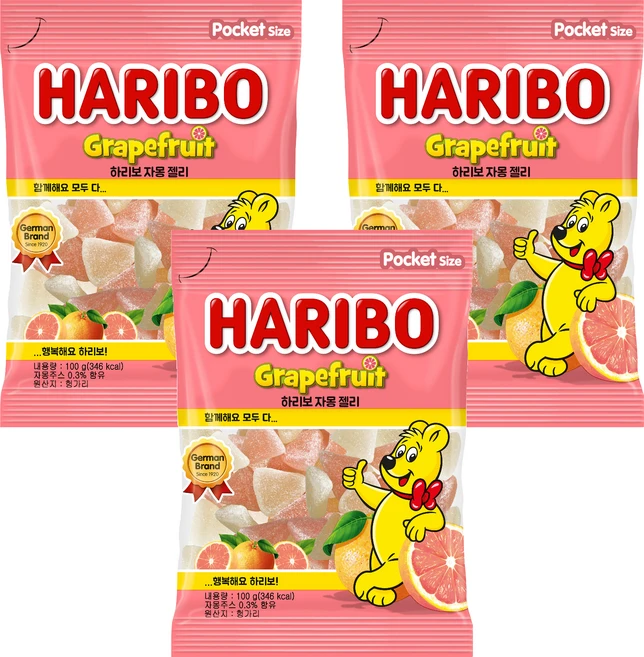 하리보 그레이프프루트 젤리, 100g, 3개 - 쿠팡
