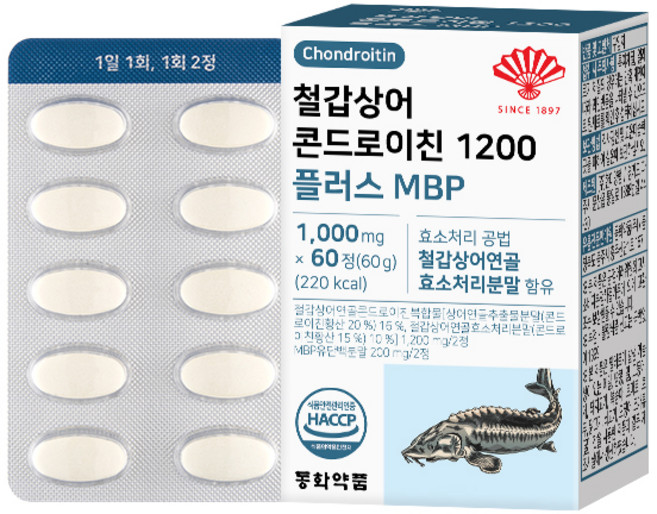 Dongwha Pharm 鱘魚軟骨素 1200 Plus MBP 60g, 1個, 60錠