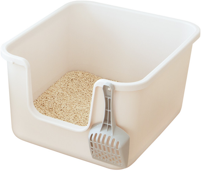 탐사 베이직 대용량 고양이 화장실 + 모래삽 세트, 아이보리, 1개