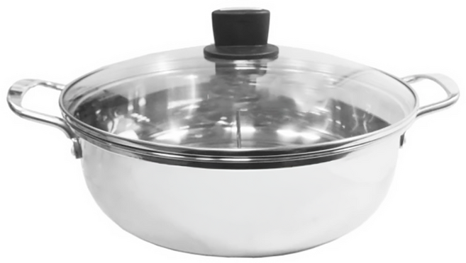 PLUS PERFECT 理想 極緻316不鏽鋼雙耳鴛鴦火鍋, 30cm, 1個