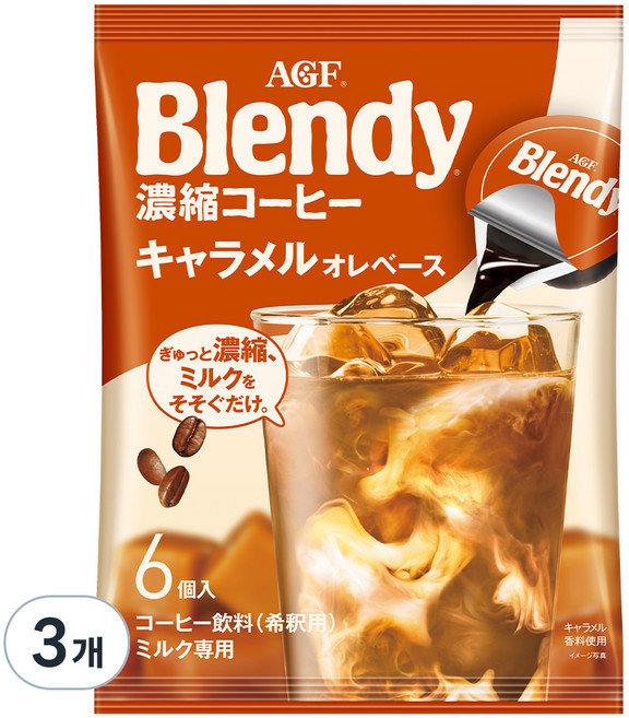 에이지에프 Blendy 포션커피 카라멜향, 18g, 6개입, 3개