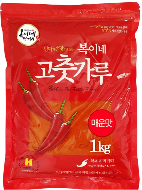 복이네먹거리 중국산 고운 고춧가루 매운맛 떡볶이 소스용 일반, 1kg, 1개