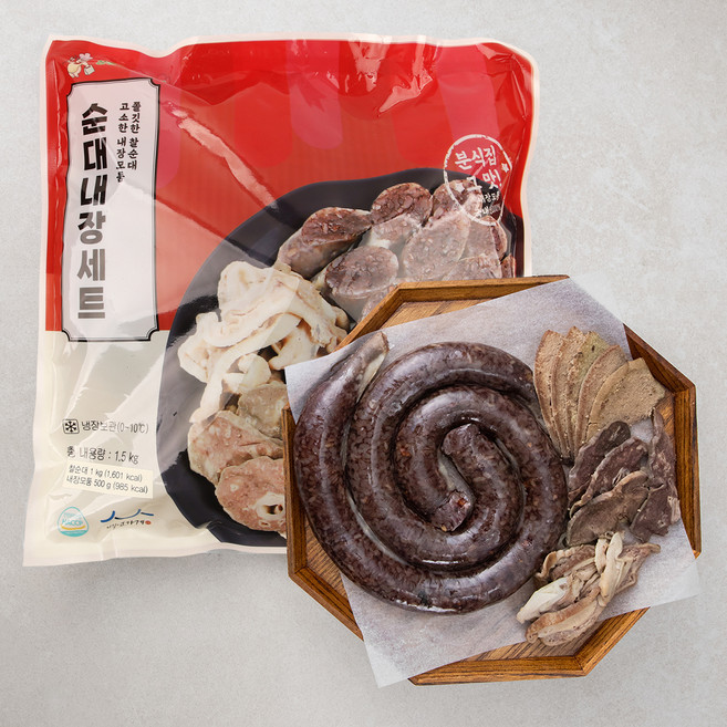 장충동왕족발 찰순대 1kg + 내장 모둠 500g 세트, 1.5kg, 1세트