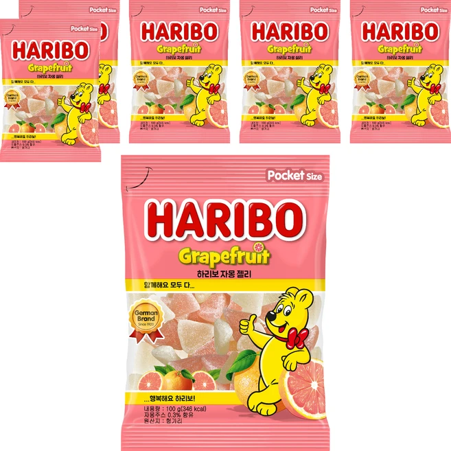하리보 그레이프프루트 젤리, 100g, 6개 - 쿠팡