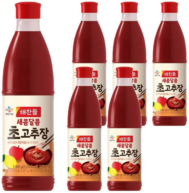 해찬들 새콤달콤 초고추장, 1.05kg, 6개