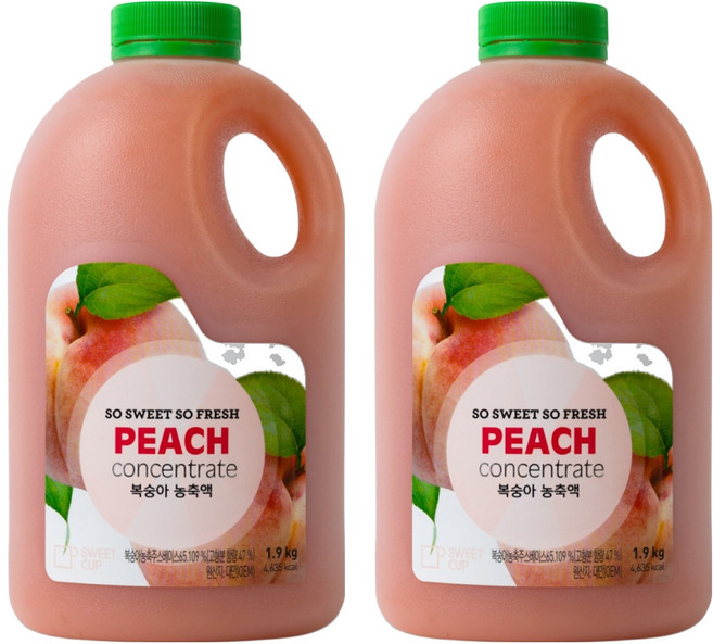 스위트컵 복숭아 농축액, 1.9kg, 2개