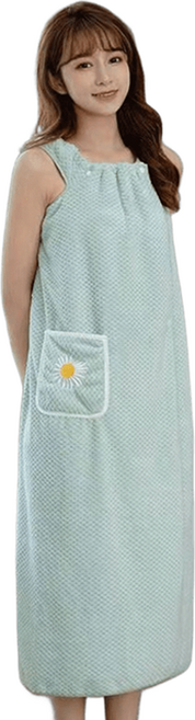 레드봄봄 여성용 목욕 샤워 가운 입는 랩 타월 원피스