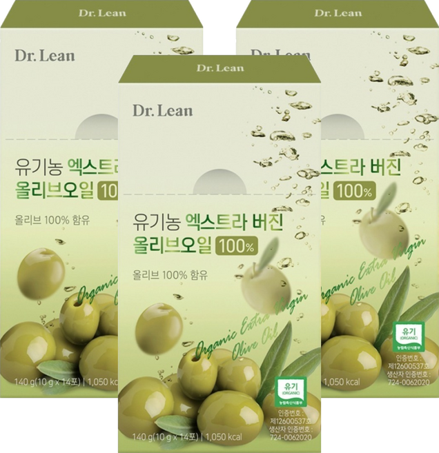 닥터린 유기농 엑스트라버진 올리브오일 14p, 140g, 3개