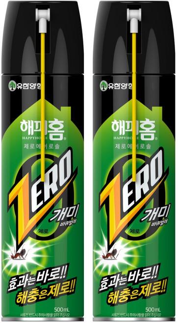 해피홈 제로 에어로솔 살충제, 500ml, 2개