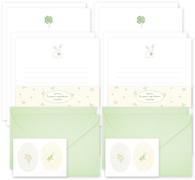 대시앤도트 투 유 마이 디어 레터 세트 편지지 8매+봉투 4매, 03 럭키 버니, 2세트