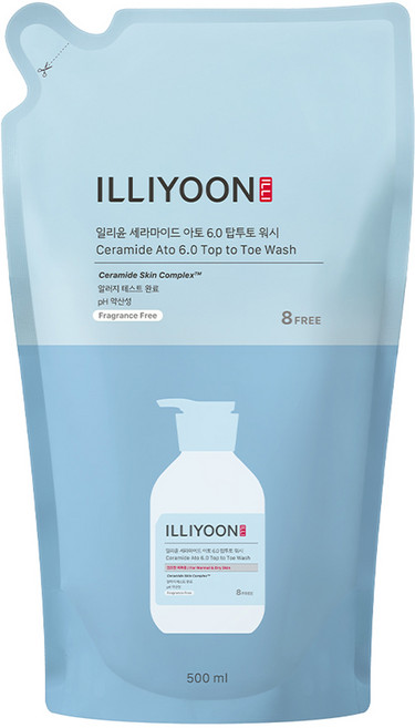 일리윤 세라마이드 아토 6.0 탑투토 워시 리필 무향, 500ml, 1개
