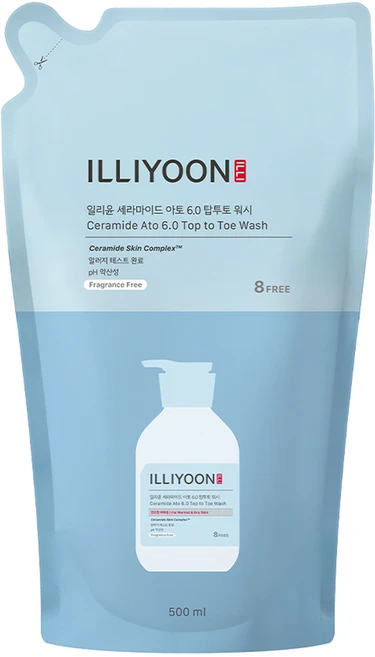 일리윤 세라마이드 아토 6.0 탑투토 워시 리필 무향, 500ml, 1개 - 쿠팡