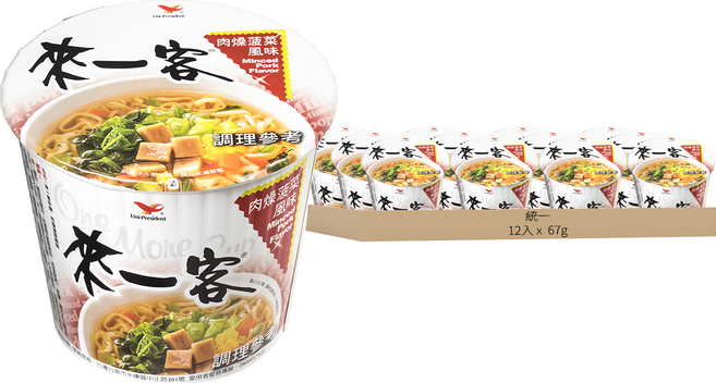 統一 來一客 肉燥菠菜風味 67g, 12入