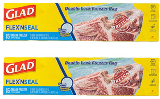 글래드 늘어나는 매직 지퍼백, 대(L), 15개입, 2개