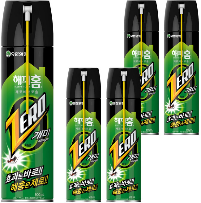 해피홈 제로 에어로솔 살충제, 500ml, 5개