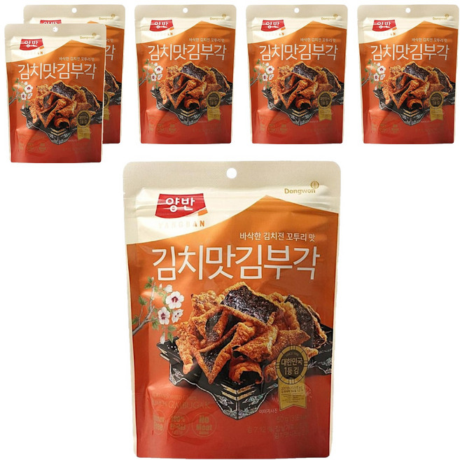 Dongwon 東遠 Yangban 兩班 酥脆紫菜片 辛奇風味, 50g, 6包
