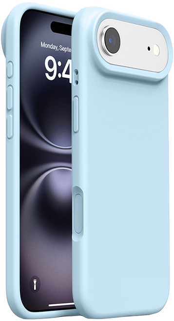 無品牌 手機保護殼 iPhone 17 Air 液態矽膠 不沾紋 白冰藍 廠商品質保證: 15天