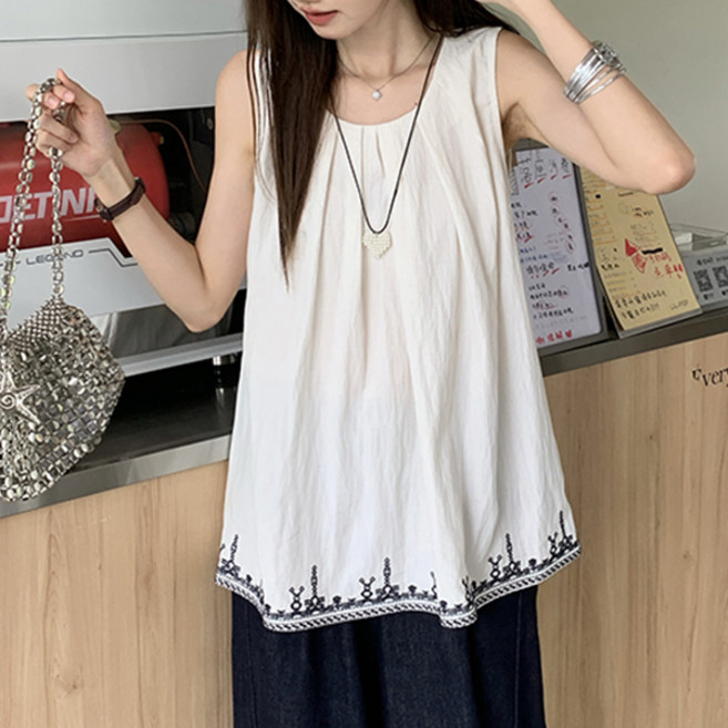 Awesomeful 女款 Nerime-ra 刺繡亮點無袖上衣 A26SMBL031031