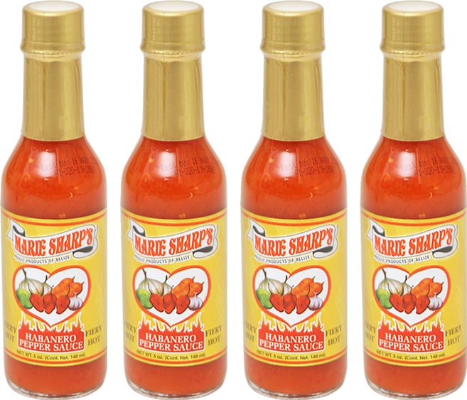 마리샤프 화이어리핫 생 하바네로 자연원료 내추럴 핫 페퍼소스, 148ml, 4개