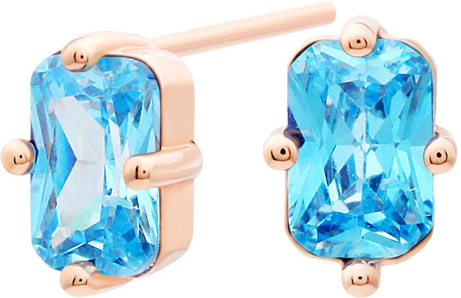 라울스톤 여성용 14K 스퀘어 큐빅 데일리 핀 귀걸이+케이스 랜덤발송