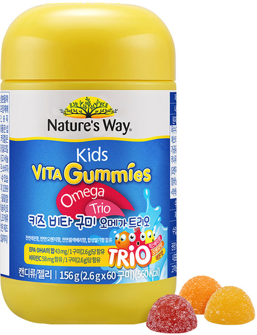 네이처스웨이 키즈 비타구미 오메가트리오, 156g, 1개