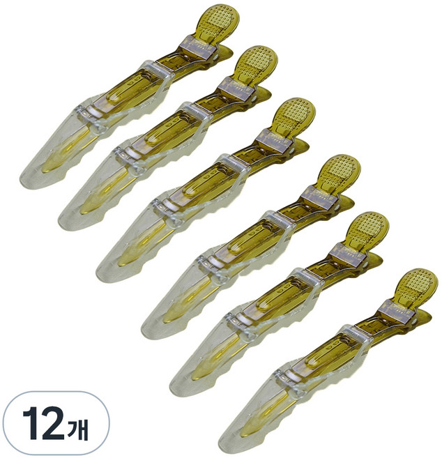 머니풀 미용 대형 파스텔 집게핀, 12개, 옐로우